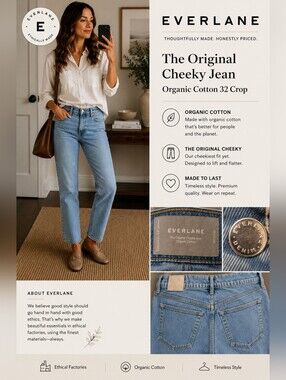 Everlane The Original Cheeky Jean Organic Cotton 32 Crop
